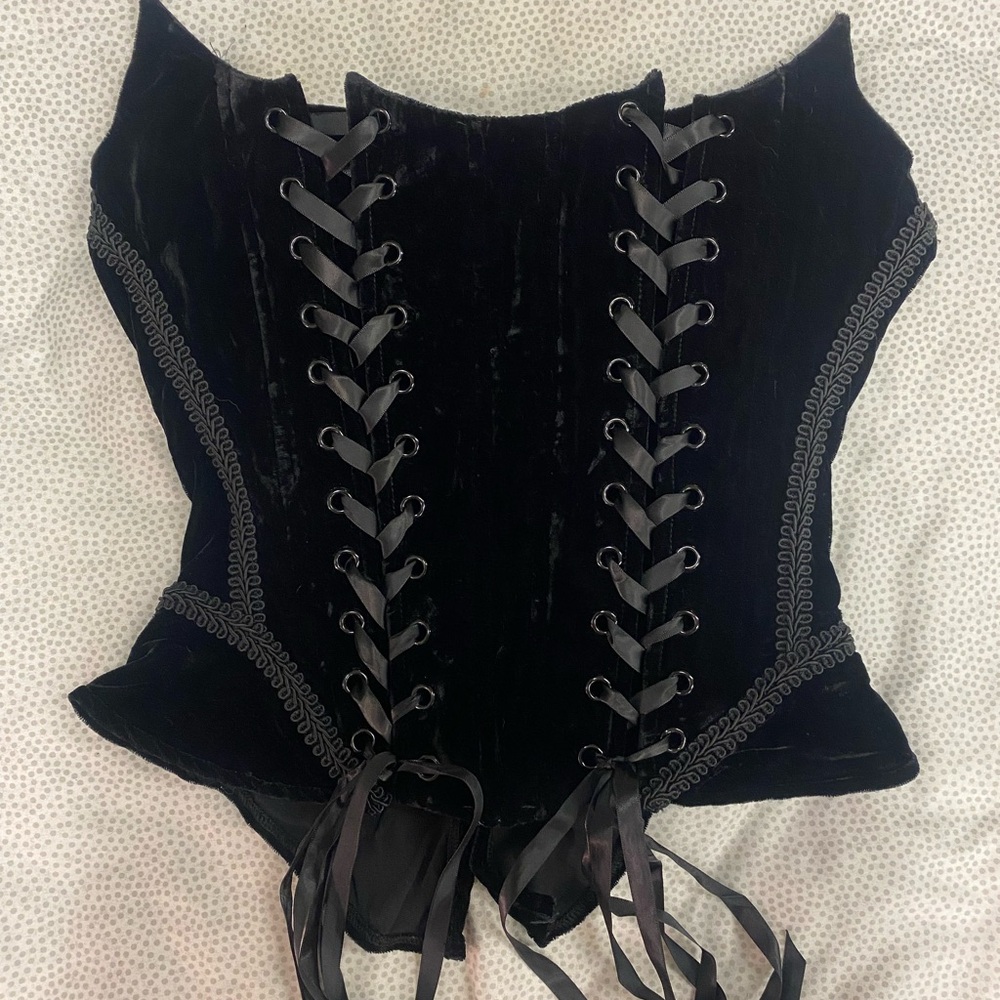 Lip Service “Blacklist” Black Velvet Corset Top